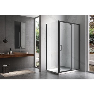 Cabina de dus KZ06D, Dreptunghiulara , Design Modern 120x80cm , Culoare Negru - Img 5