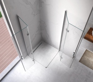 Cabina de dus KZ08A Patrata , Design Modern 70x70cm, Culoare Crom - Img 5