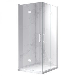 Cabina de dus KZ08B Patrata, Dimensiune 80x80cm, Design Elegant, Culoare Alb