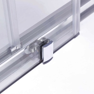 Cabina de dus KZ102B Patrata 90x90cm, Design Modern Crom + Cada de dus Riko, Culoare Negru - Img 5