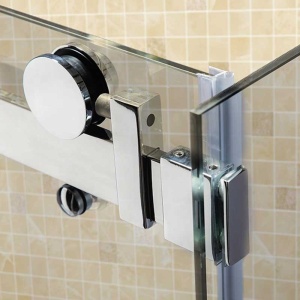 Cabina de dus KZ202C Dreptunghiulara 120x90cm, Culoare Crom+Cadita de dus , Culoare Negru - Img 5
