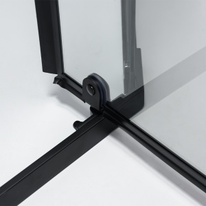 Cabina de dus KZ91A Pentagonala 80x80cm, Culoare Negru+Cadita de dus , Culoare Alb - Img 5