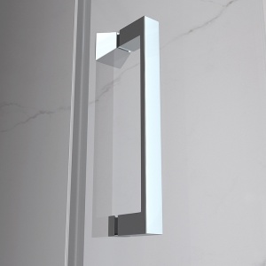 Cabina de dus patrata cu 3 pereti din sticla securizata si rame cromate KZ23D 100 x 100 cm - Img 2