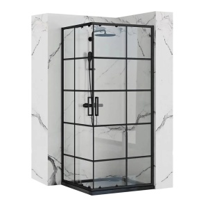 Cabina de dus Rea Concept Black 80x100cm
