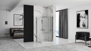 Cabina de dus Rea Fold N2, Dimensiune 80x80cm, Culoare Crom - Img 2
