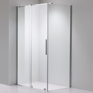 Cabina de dus rectangulara ASTRA-CH-A-100+B90+E crom 100x90 cm 8 mm - Img 4