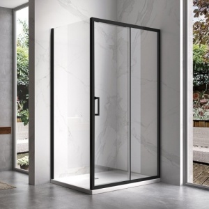 Cabina de dus rectangulara KZ103 Neagra 90x80 cm - Img 3