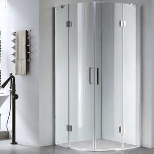 Cabina de dus semicirculara din sticla securizata rame cromate KZ92B 90 x 90 cm - Img 2