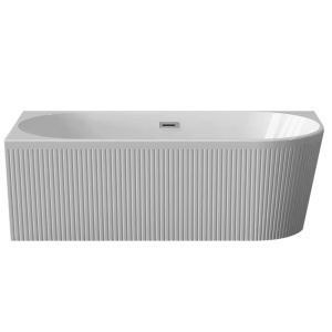 Cada de baie 170x80x58cm, Textura Eleganta si Linii Moderne, Montaj pe Perete/Stanga, Culoare Alb - Img 2