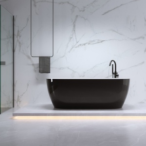 Cada de baie Cesana 518C 150x75cm, Culoare Negru , Deversor Negru - Img 6