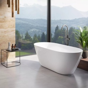 Cada De Baie Freestanding Besco Moya 170x72cm Culoare Alb Lucios - Img 5