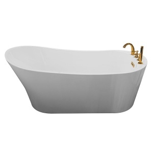 Cada de baie freestanding cu baterie aurie 170X80X72cm - Img 3