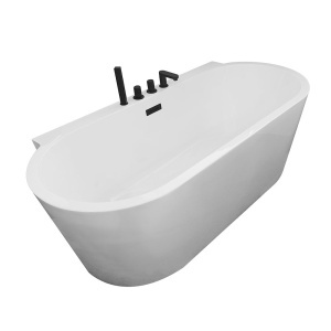 Cada de baie freestanding cu baterie Neagra inclusa, dimensiuni 170X80X59CM