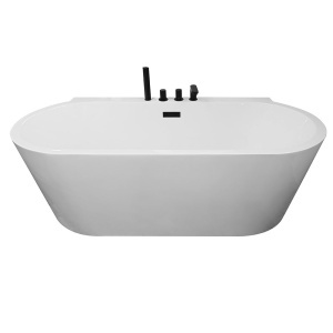Cada de baie freestanding cu baterie Neagra inclusa, dimensiuni 170X80X59CM - Img 3