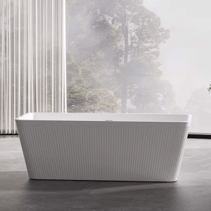 Cada de baie freestanding dreptunghiulara, cu caneluri 150x75x58cm - Img 4