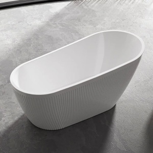 Cada de baie freestanding ovala, cu caneluri, dimensiune 170x80x72cm - Img 3
