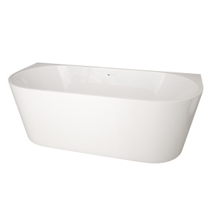 Cada de baie LENA 527A, Dimensiune 140x70cm, Culoare Alb, Deversor Crom - Img 2