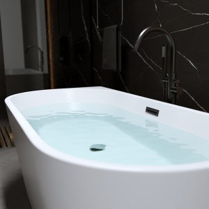 Cada de baie LENA 527D, Dimensiune 170x75cm, Culoare Alb, Deversor Crom - Img 2