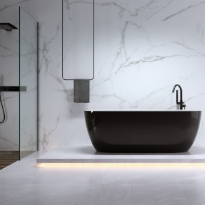 Cada de baie Porto 503A 150x75cm, Culoare Negru , Deversor Cromat - Img 8