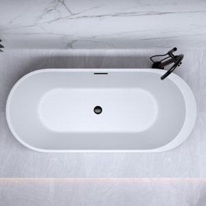 Cada de baie Porto 503B 170x75cm, Culoare Negru, Deversor Negru - Img 5