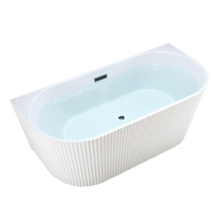 Cada de baie suport CARLO 517B, Dimensiune 150x75cm, Culoare Alb, Deversor Negru