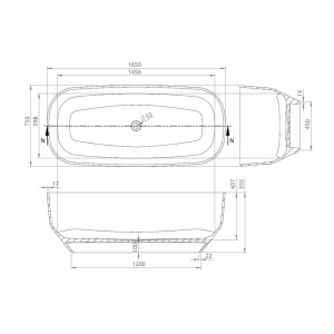 Cada free-standing Vayer Serpens2 165x75 cm, Culoare Alb - Img 5