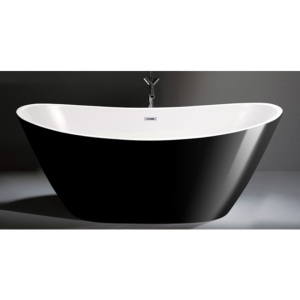Cada freestanding, Florida, Selena Black, ovala, cu instalatie completa, alb si negru, dimensiune 170x80cm - Img 3