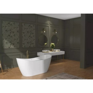 Cada freestanding Rea Kerrano 150x75 cm alb lucios - Img 1
