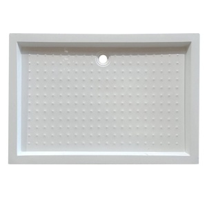 Cadita de dus dreptunghiulara inalta antiderapanta SXL04D 130x90 cm alba - Img 3