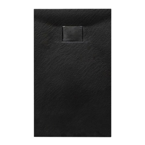 Cadita de dus dreptunghiulara slim imitatie piatra Juko 130 x 80 cm neagra
