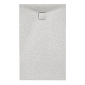 Cadita de dus dreptunghiulara slim imitatie piatra Riko 110 x 70 cm alba