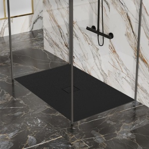 Cadita de dus JUKO Negru 120x100 cm dreptunghiulara, Slim - Img 11