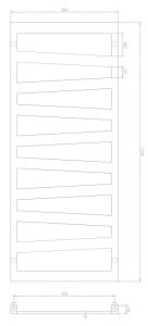 Calorifer de baie Portprosop Diagonal White 120x50cm, Culoare Alb - Img 3