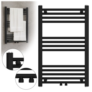 Calorifer vertical CORSO-BL-3 pentru baie 80x50, negru - Img 12