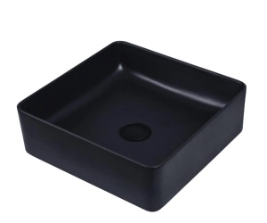 Chiuveta De Blat PRO OSLO, 36x36x 13 Cm, Montaj Pe Blat, Design Deosebit, Forma Dreptunghiulara, Ceramica Sanitara, Negru Mat - Img 2