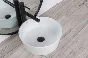 Chiuveta de blat REA Ida, 36x36 X 14 Cm, Montaj Pe Blat, Design Deosebit, Ceramica Sanitara, Alb - Img 3