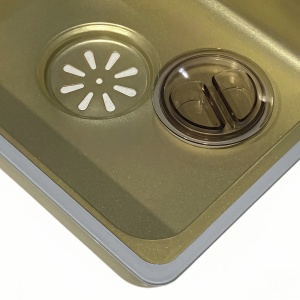 Chiuveta de bucatarie Costa Gold cu o singura cuva si cascada multifunctionala, dimensiune 75x46 cm - Img 12