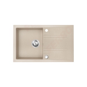 Chiuveta de bucatarie FERRO, Dimensiune 78x48cm, O cuva cu picurator, Culoare Nisip