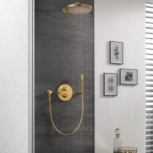 Cot de iesire dus Grohe Rainshower auriu periat Cool Sunrise - Img 3