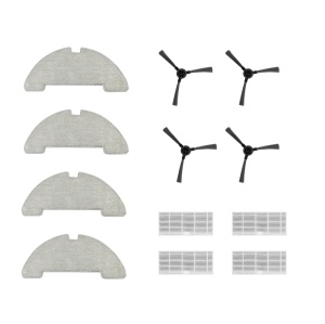 Kit Accesorii Aspirator Robot SeveShop® D10S, Perii Laterale 2 Perechi, Filtre 4 Bucati, Lavete Mop 4 Bucati, Kit Accesorii Aspirator Robot Pentru Curatare Umeda Si Uscata, Intretinere Periodica