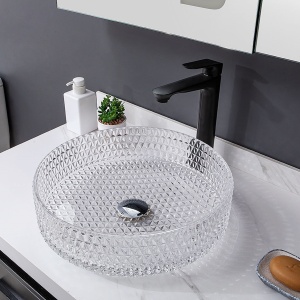 Lavoar Cristal VELDMAN pentru blat 39x12 cm,Transparent - Img 6