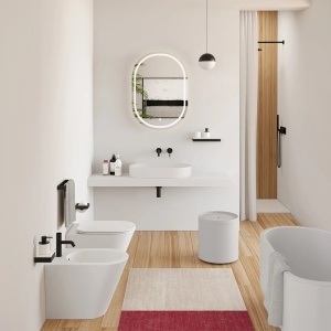 Lavoar de baie Iris , pentru blat , Dimensiune 71 cm , Culoare Alb - Img 7
