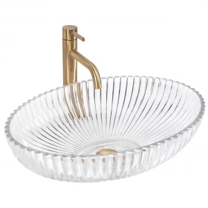Lavoar de baie REA Nicole, pentru blat, Design Modern Elegant, Transparent - Img 1