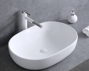 Lavoar de blat ANNA SLIM, Dimensiuni 48 x 35 x 13 cm, Forma Ovala, Ceramica sanitara, Alb - Img 5