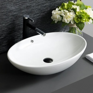 Lavoar De Blat REA OLGA, Dimensiuni 63 x 41.5 x 15 Cm, Montaj Pe Blat, Forma Ovala, Ceramica Sanitara, Alb - Img 6