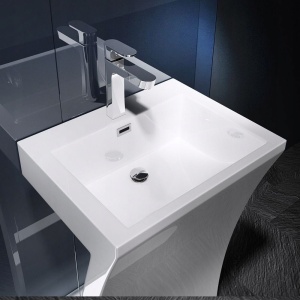 Lavoar Independent PRO LEON, Dimensiuni 60x48 x 82 cm, Forma Rectangulara, Cu Gaura Baterie, Alb - Img 5