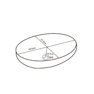 Lavoar pe blat, Lumo, marmura ceramica negru cu model alb, Oval 50x37.5x14.5cm - Img 7