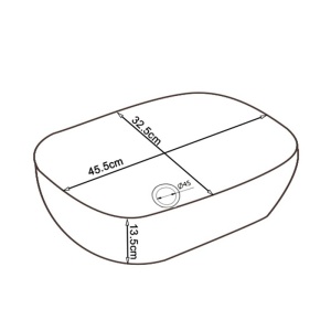 Lavoar pe Blat, Milo, Marmura Ceramica Gri, Dreptunghiular 45,5 X 32,5 X 13,5 cm - Img 4