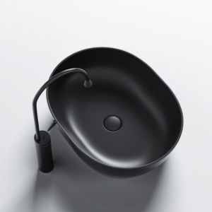 Lavoar pe blat, Neo, Material Ceramica, Negru Mat, Dimensiune 48x34.5x13.5 cm - Img 5