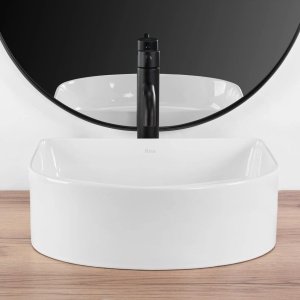 Lavoar pentru baie Rea Clara , Dimensiune 40 cm , Culoare alb - Img 4